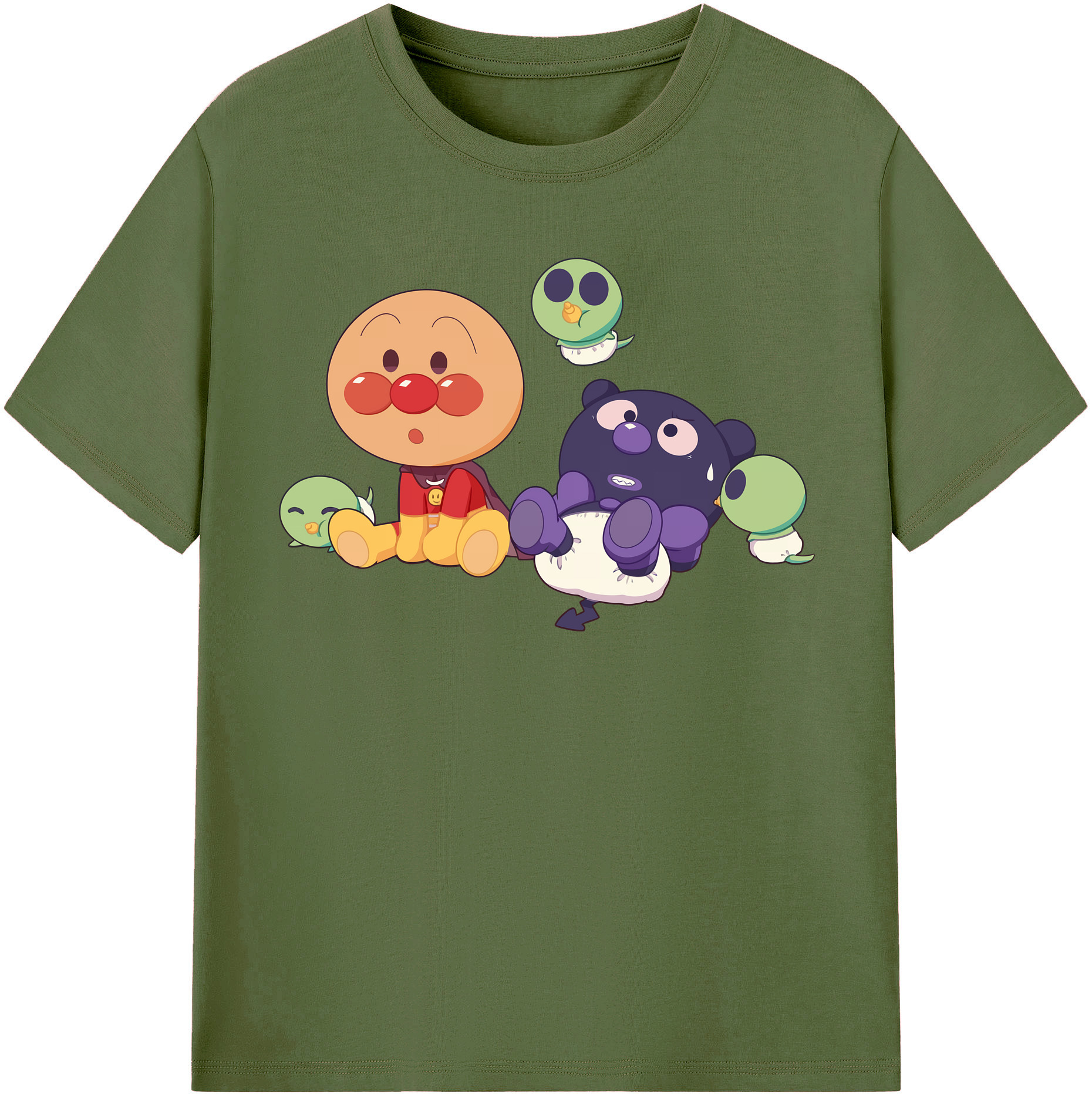 （画像用） アンパンマン Anpanman 綿100％半袖Tシャツ（フロントプリント）